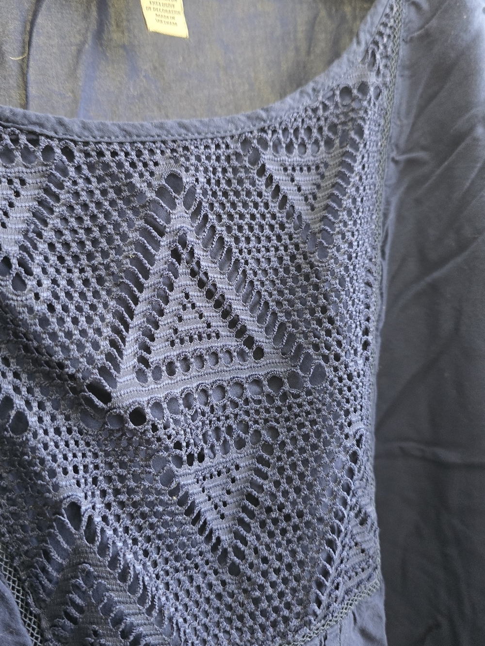 St. John's Bay Blue Crochet Yoke Blouse Size 3XL - Picture 5 of 6